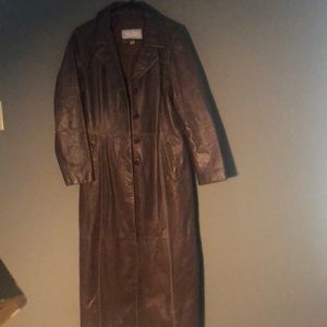 Wilsons leather full length brown jacket